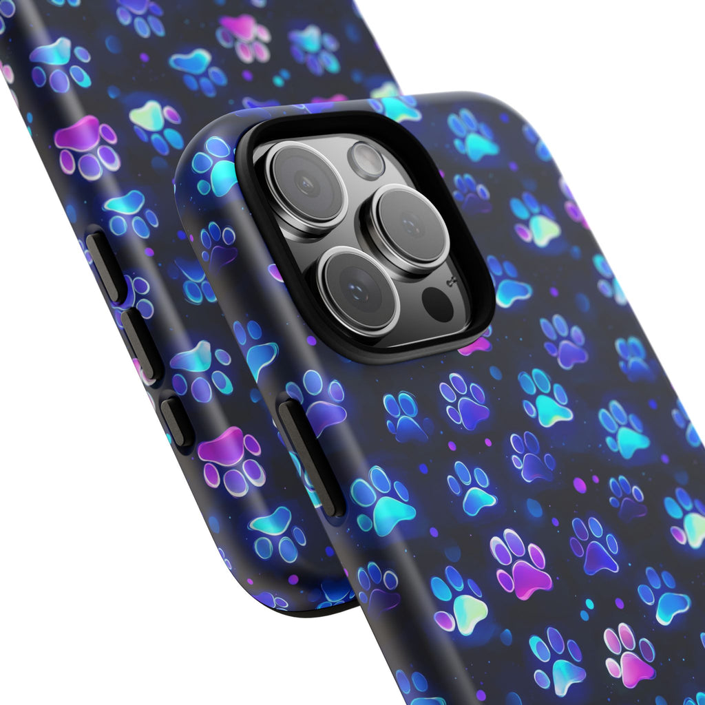 Neon Paw Print Phone Case | Tough Case