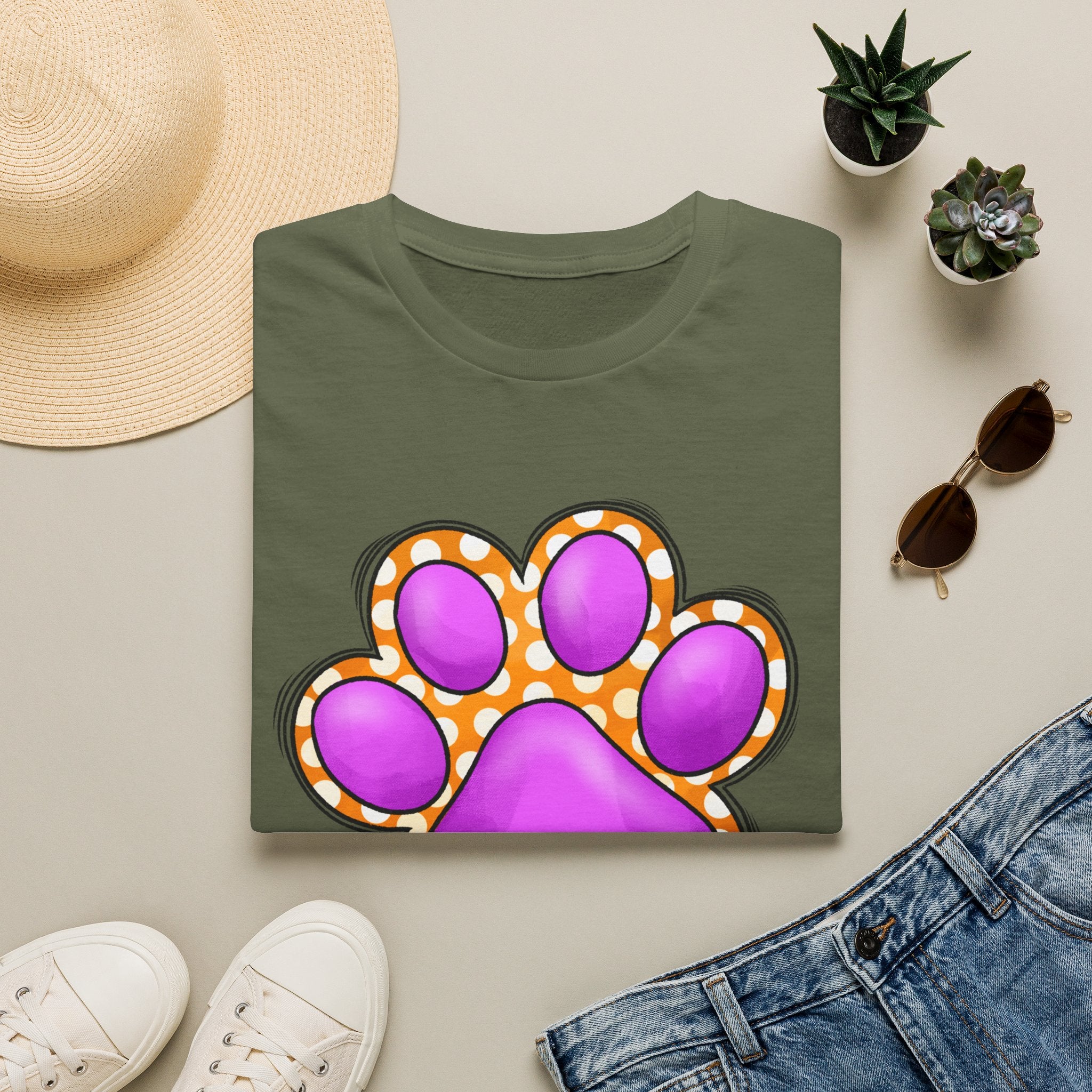 Pink Paw Print T-Shirt | Cute Animal Paw Graphic Tee