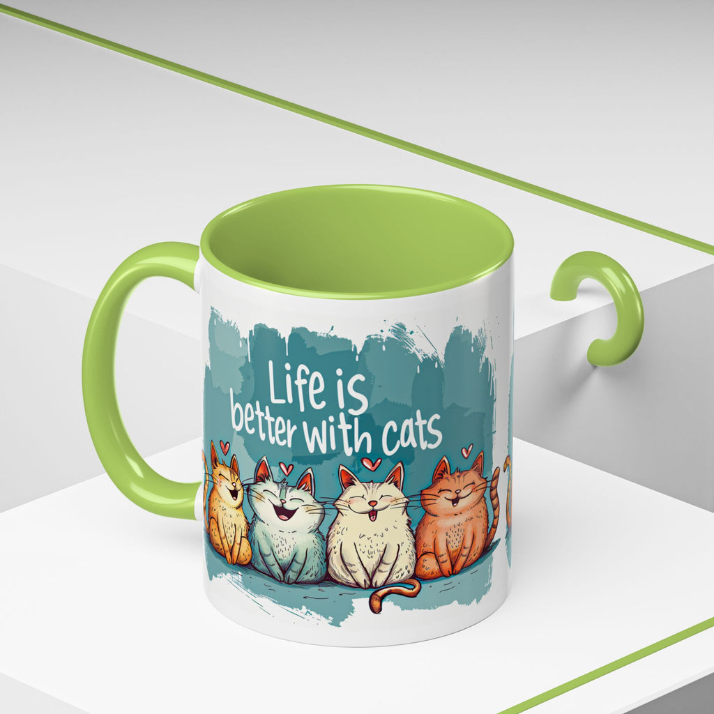 Life Is Better With Cats Coffee Mug | Accent Two-Tone Mug