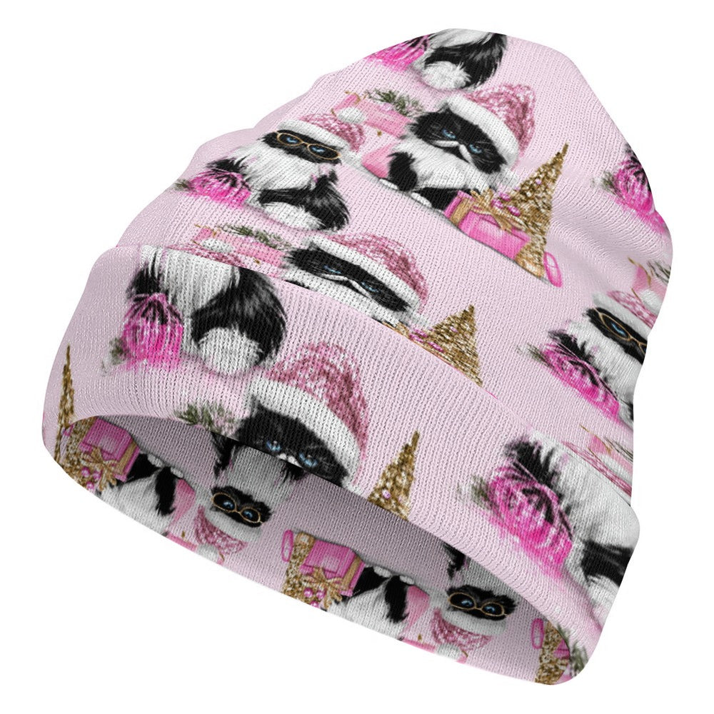 Christmas Cats Full printed knitted hat