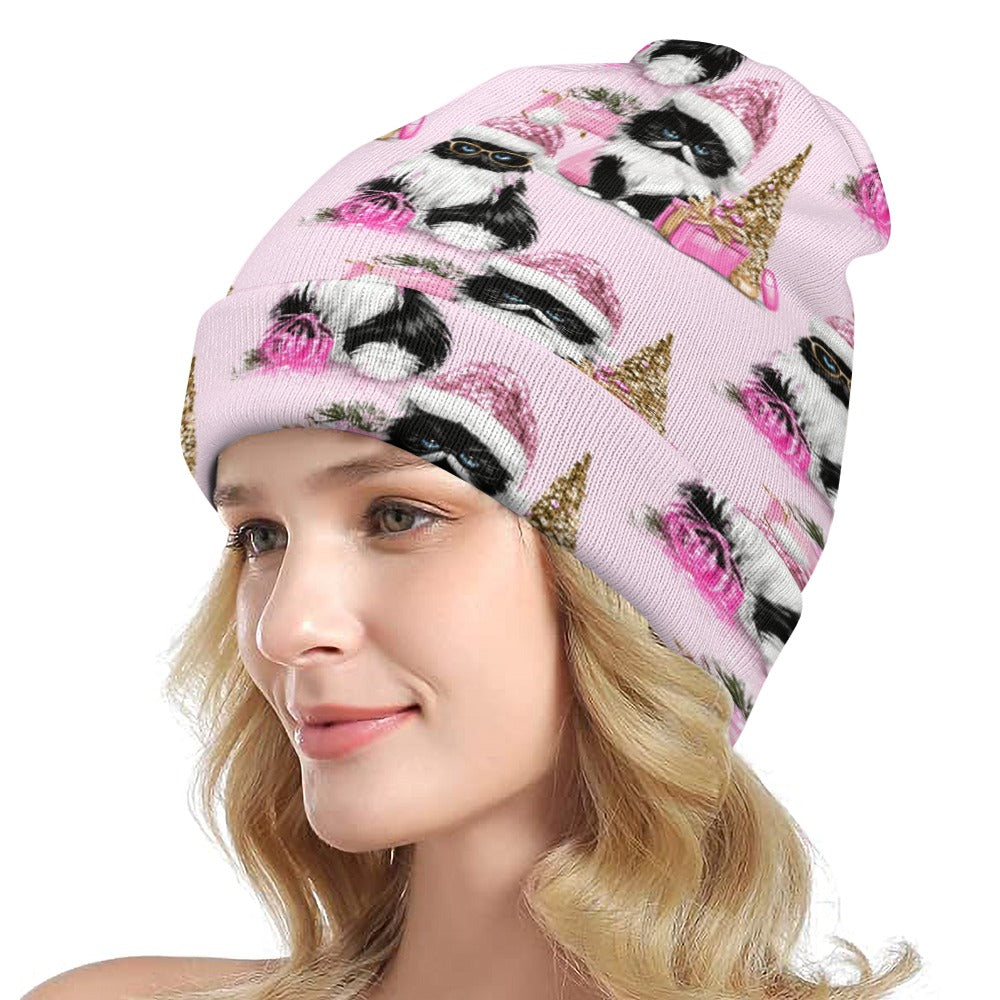 Christmas Cats Full printed knitted hat