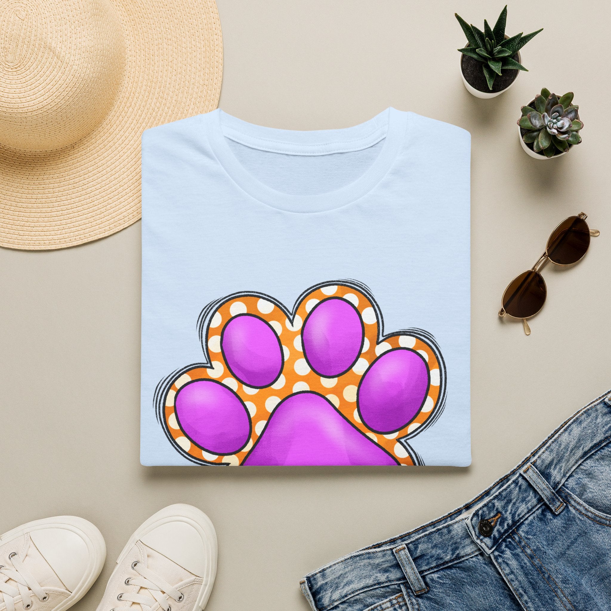 Pink Paw Print T-Shirt | Cute Animal Paw Graphic Tee