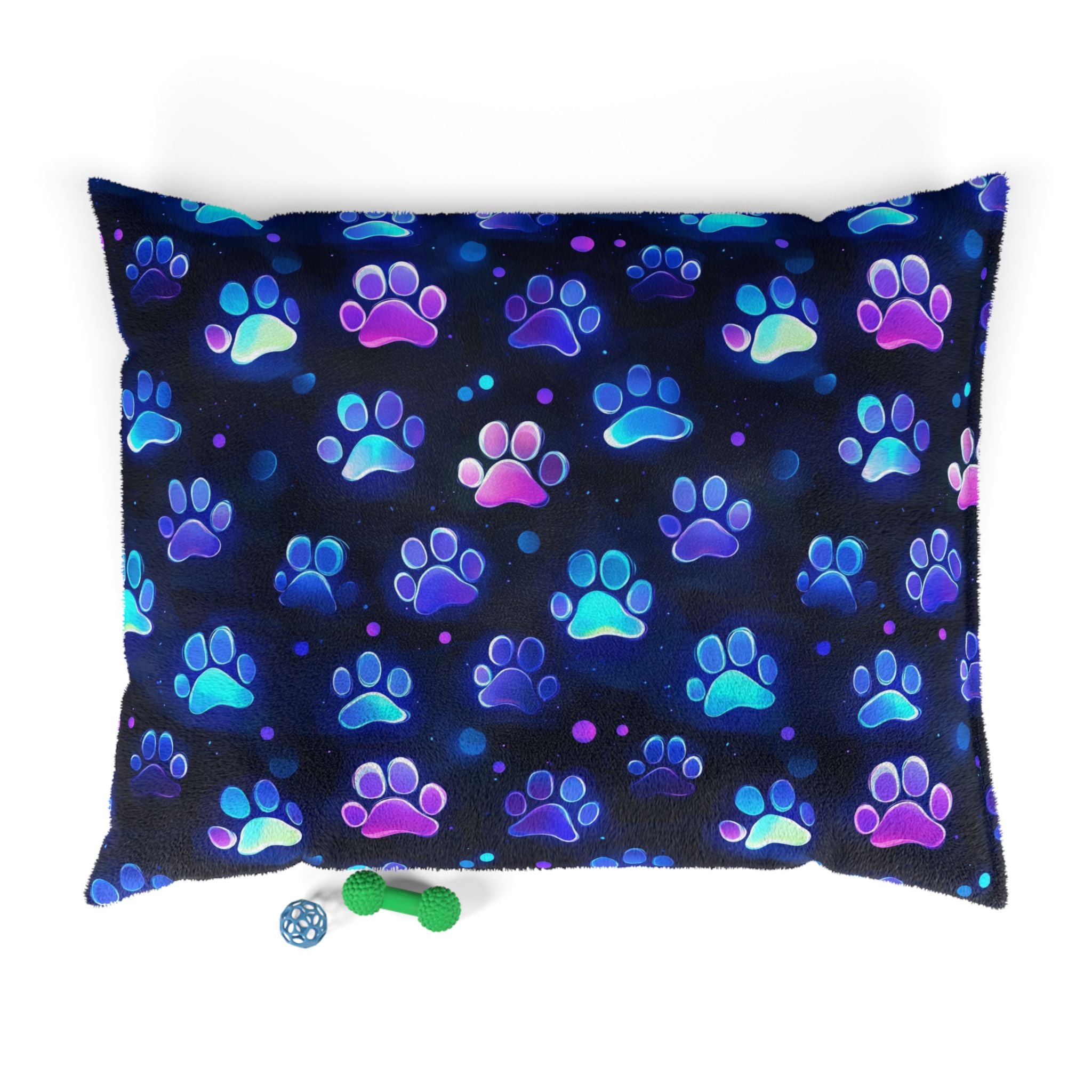 Neon Paw Print Pet Bed | Glow Paw Pattern Pillow Cushion