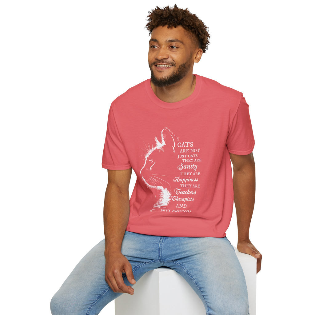 Cat Silhouette Quote T-Shirt | Cat Lovers Tee, Feline Friendship Design