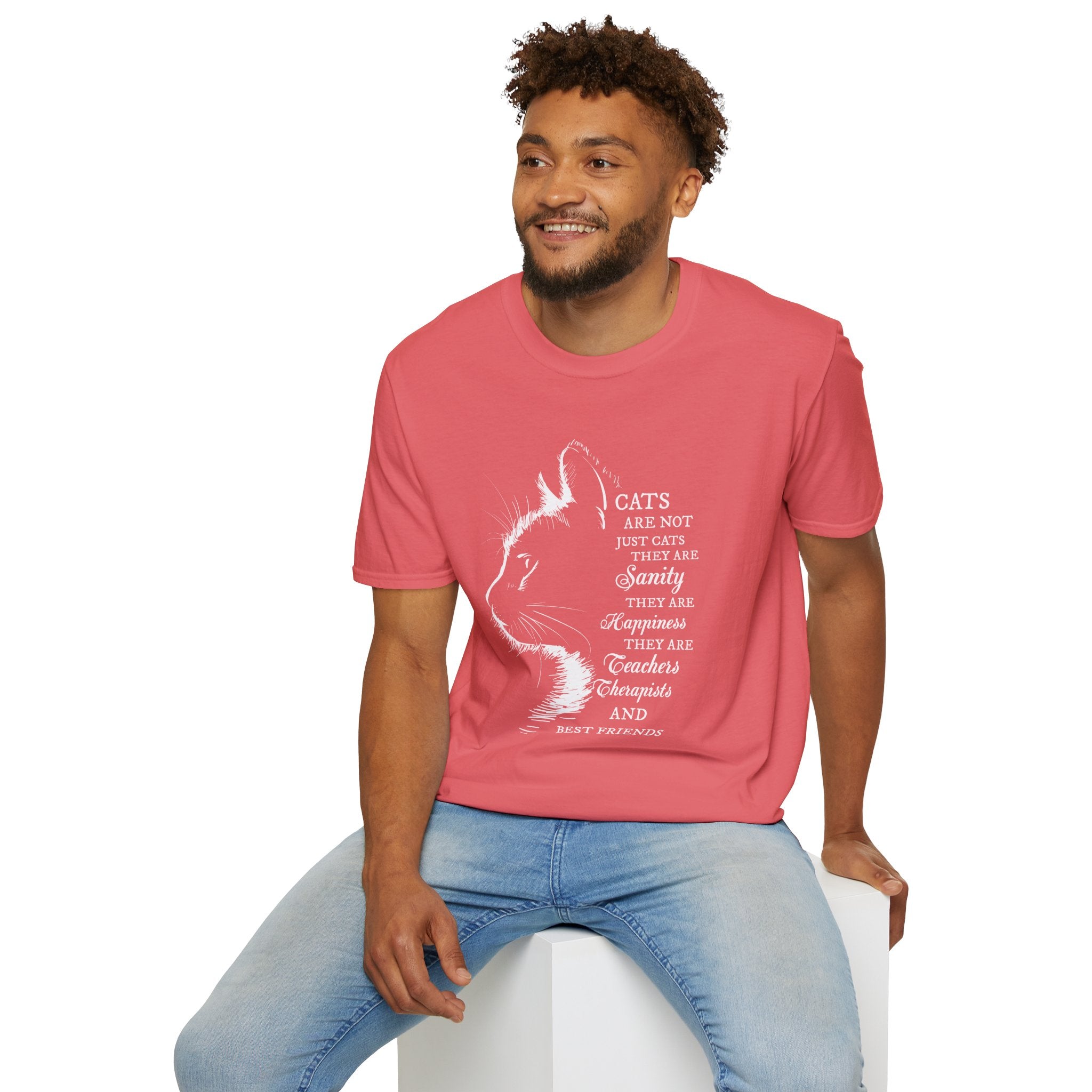 Cat Silhouette Quote T-Shirt | Cat Lovers Tee, Feline Friendship Design