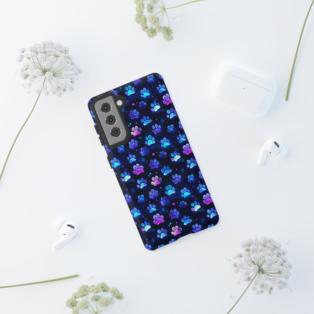 Neon Paw Print Phone Case | Tough Case
