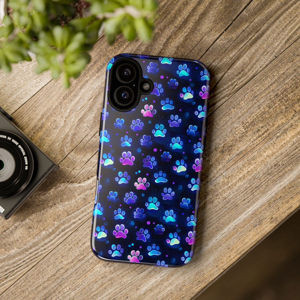 Neon Paw Print Phone Case | Tough Case