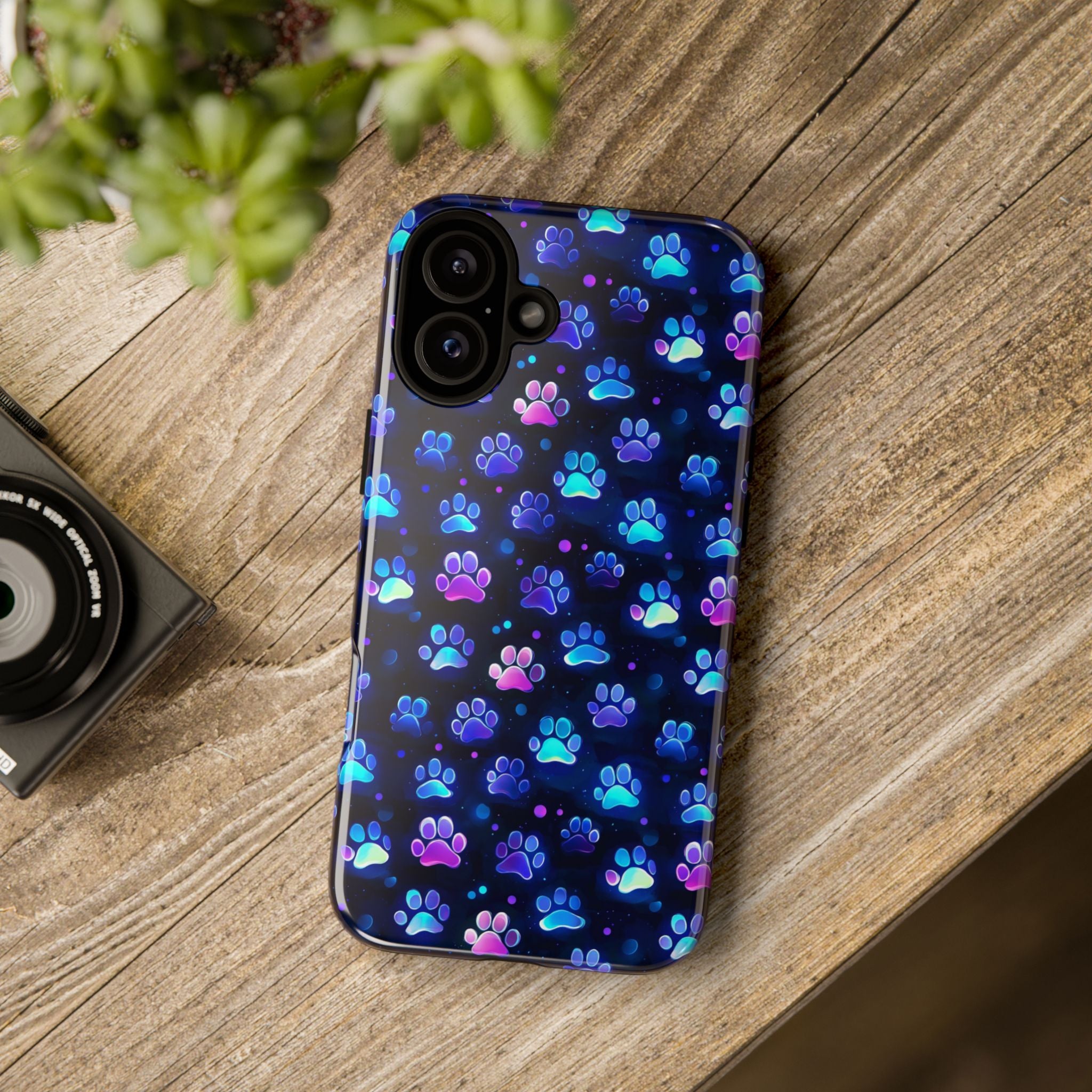 Neon Paw Print Phone Case | Tough Case