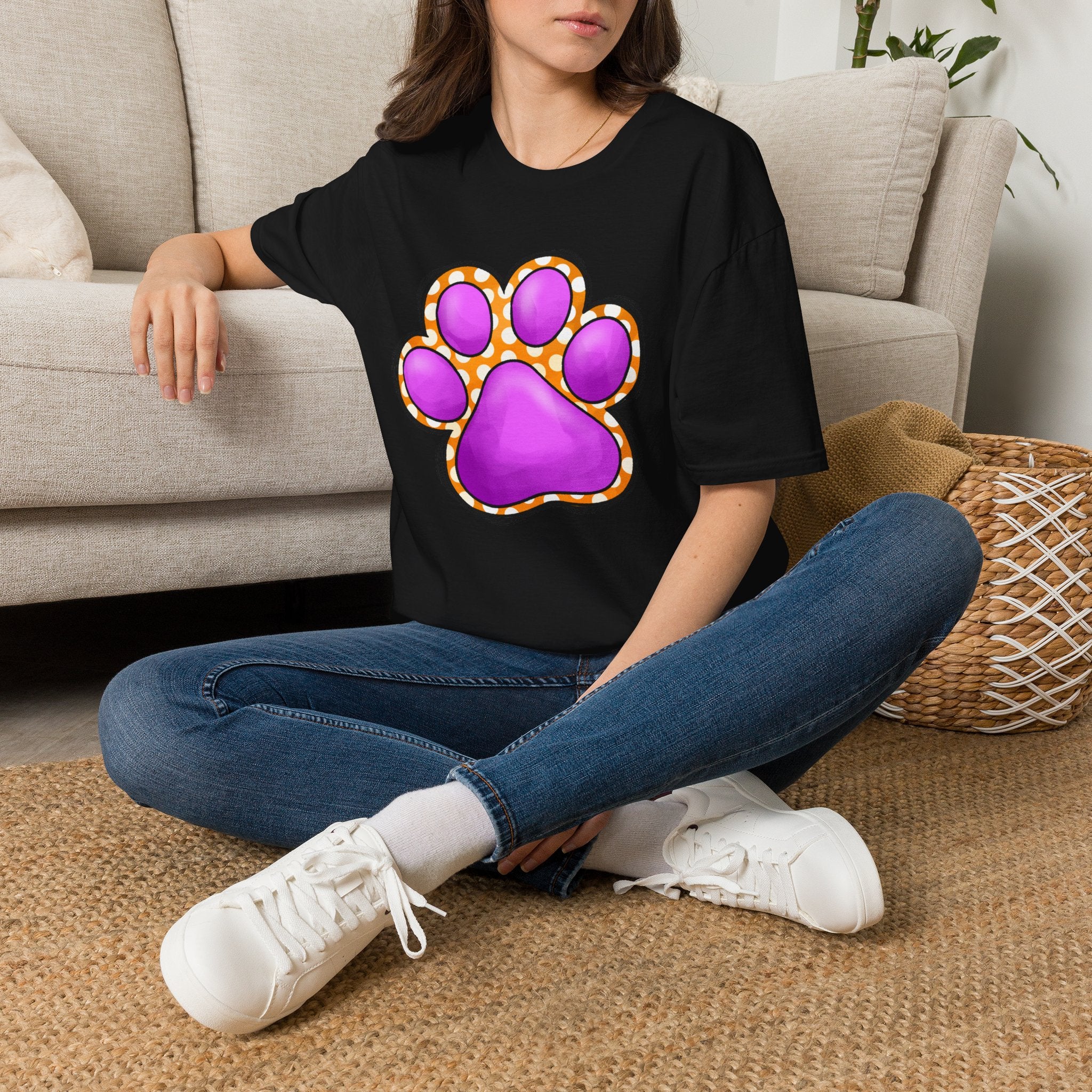 Pink Paw Print T-Shirt | Cute Animal Paw Graphic Tee