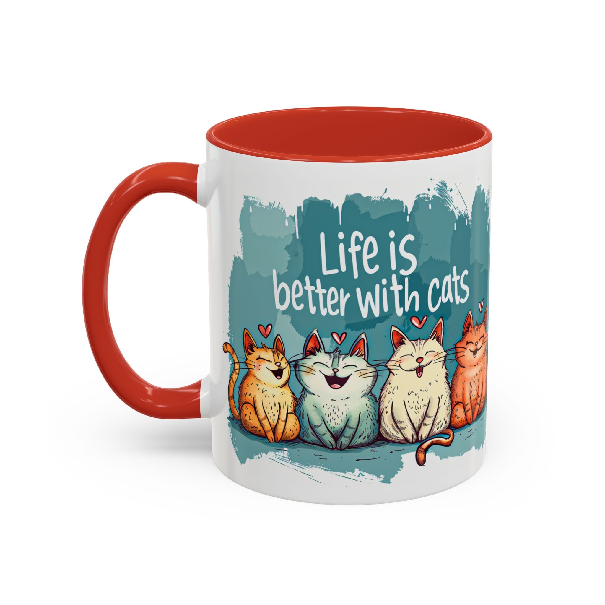 Life Is Better With Cats Coffee Mug | Accent Two-Tone Mug