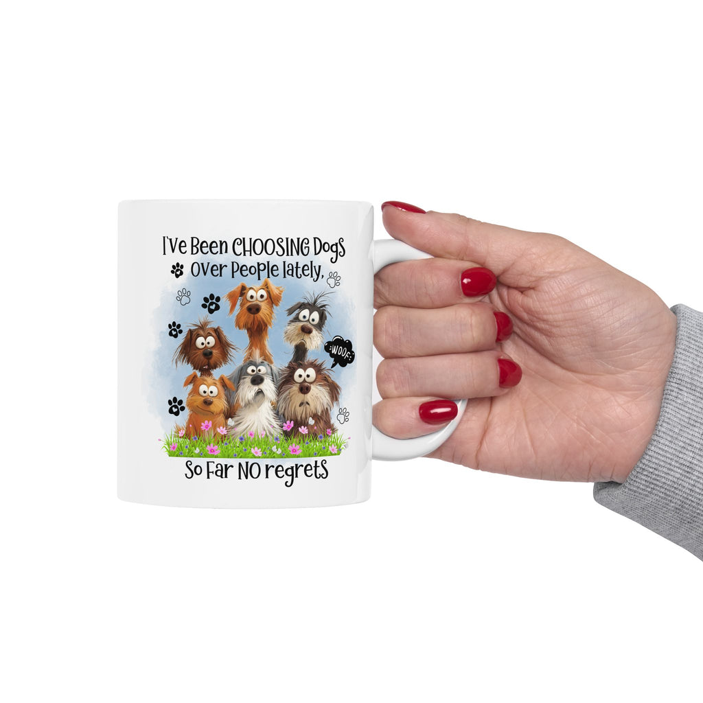 I've Been Owned by Dogs Mug | Cute Paw Print Dog Stack Ceramic Mug