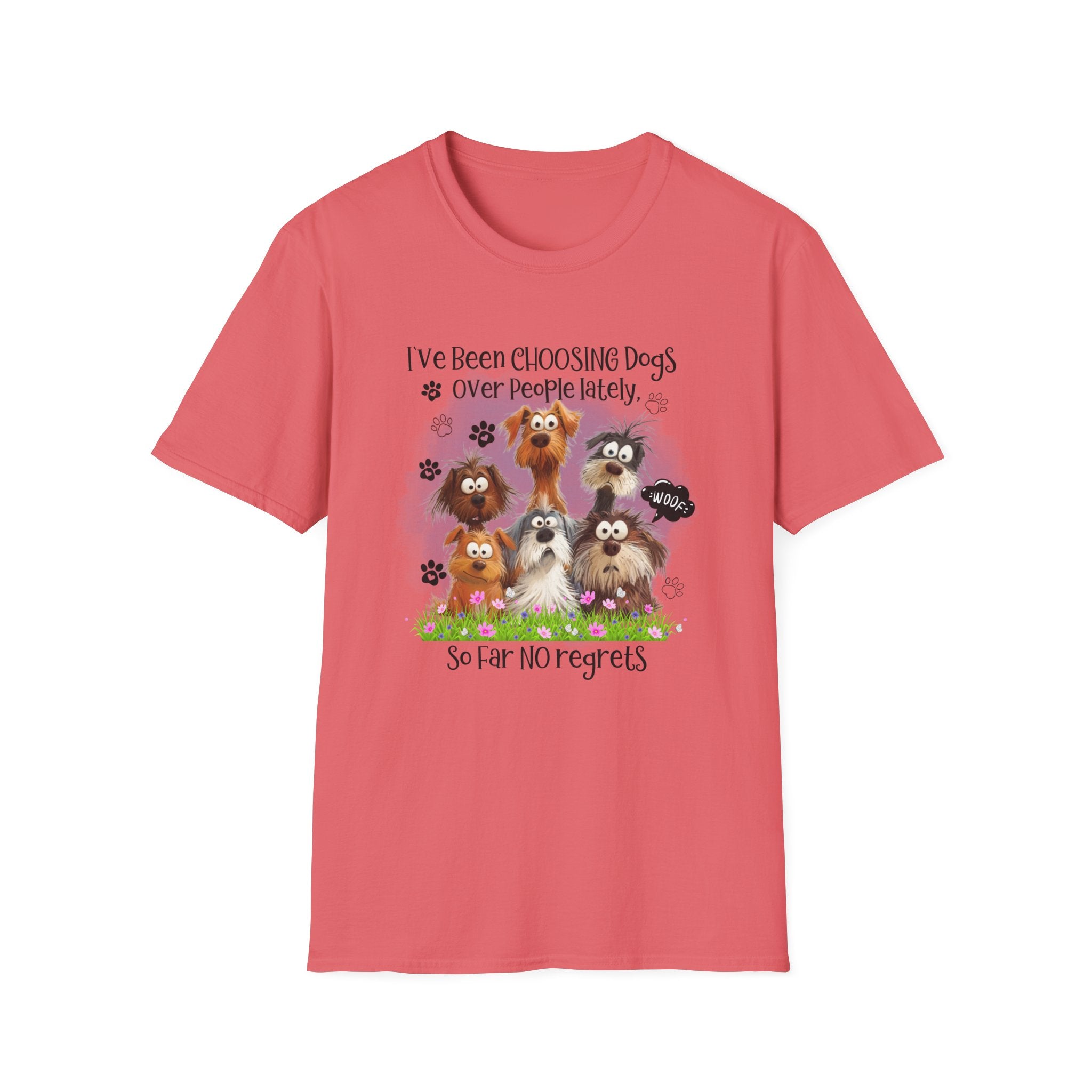 Choosing Dogs Over People T-Shirt | Cute Cartoon Dogs, Paw Print Design