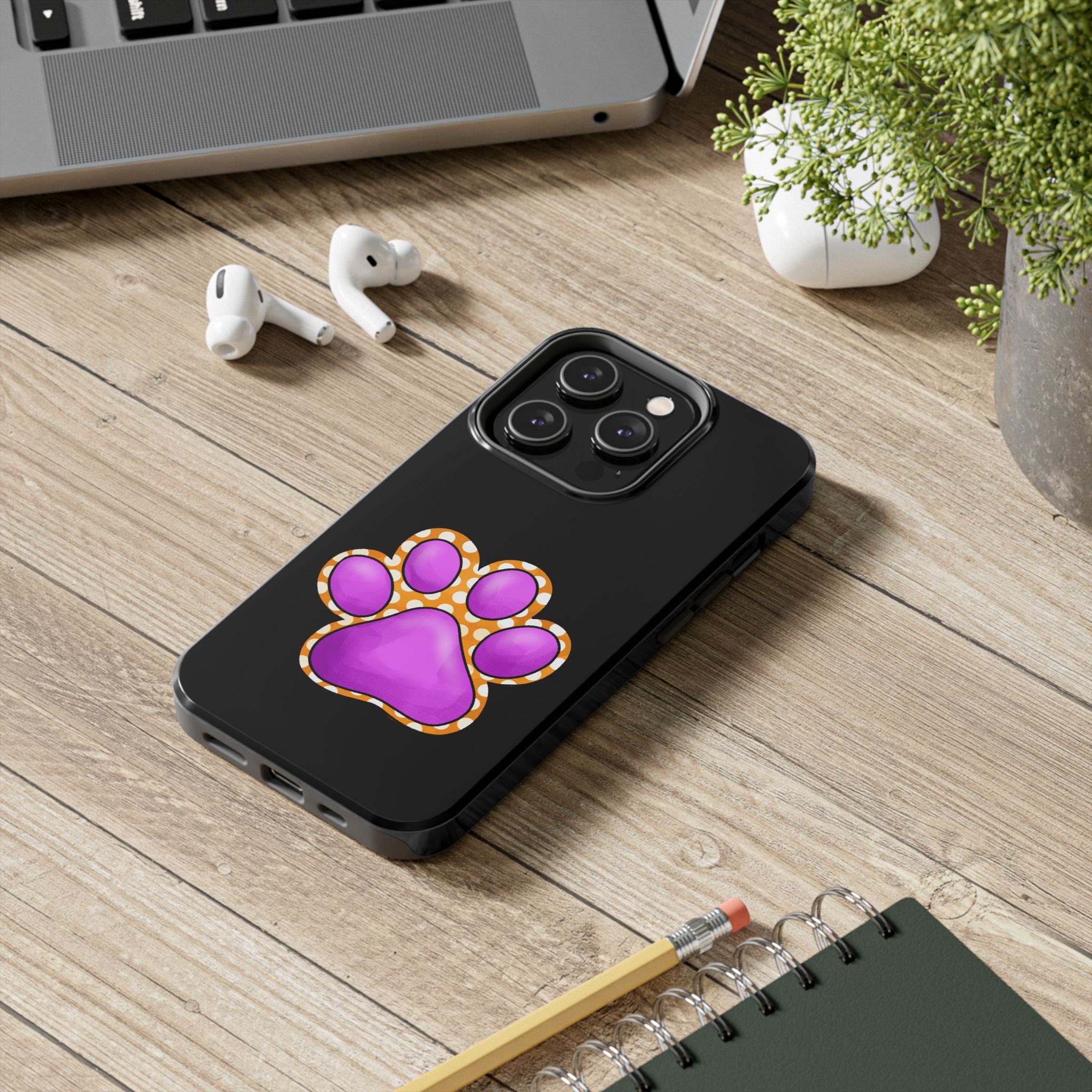 Purple Paw Print Phone Case | Cute Pet Paw iPhone Cover