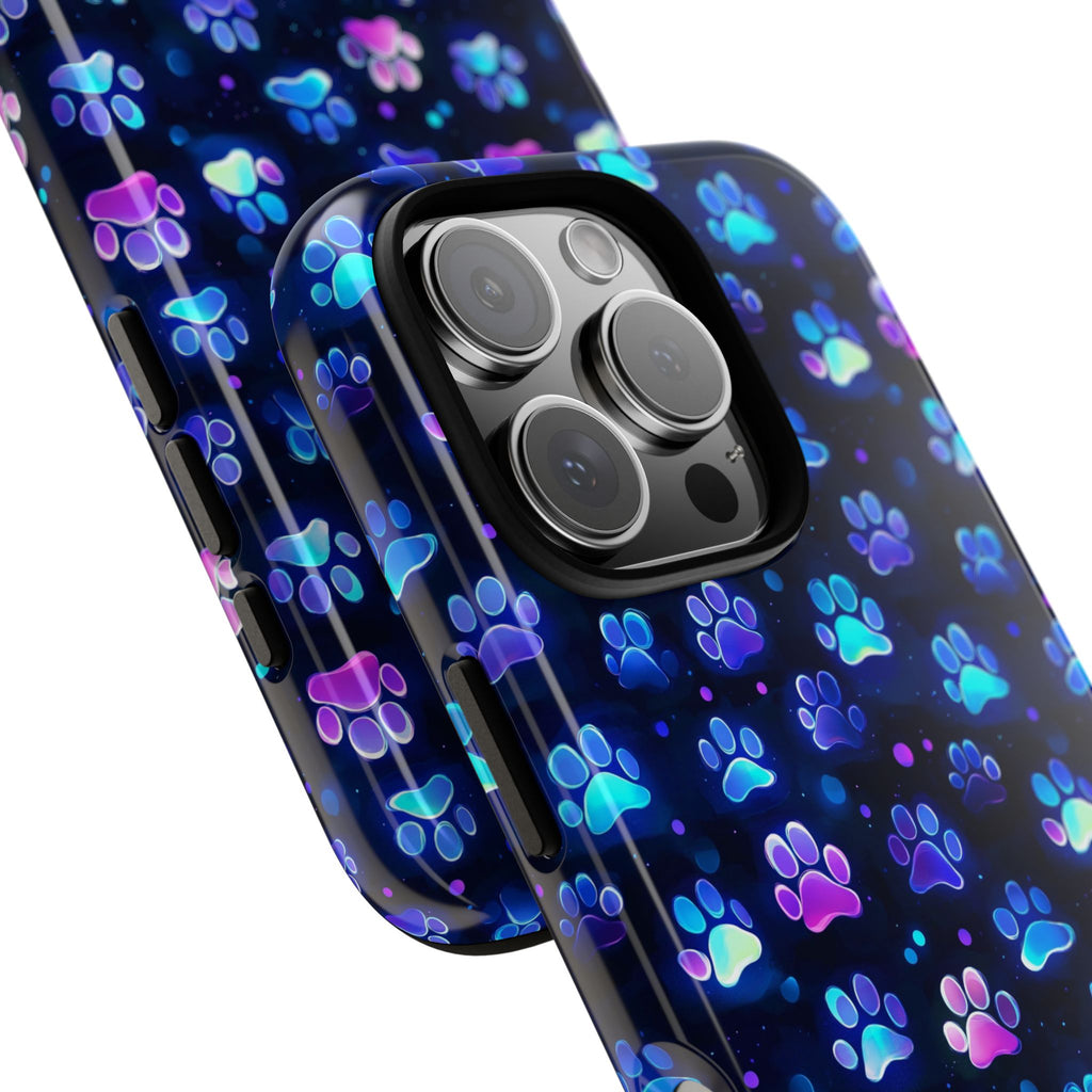 Neon Paw Print Phone Case | Tough Case