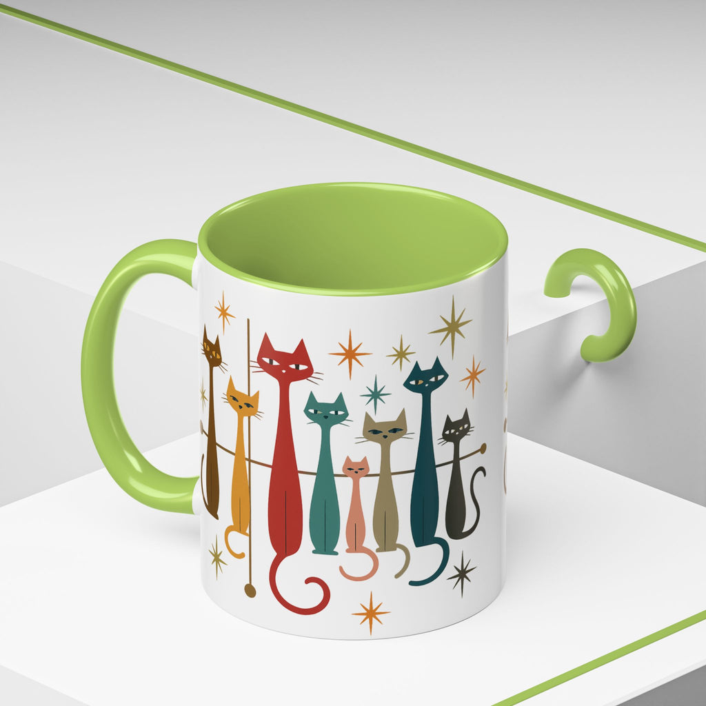 Retro Mid-Century Cats 1950s 1960s Accent Coffee Mug | 11oz 15oz
