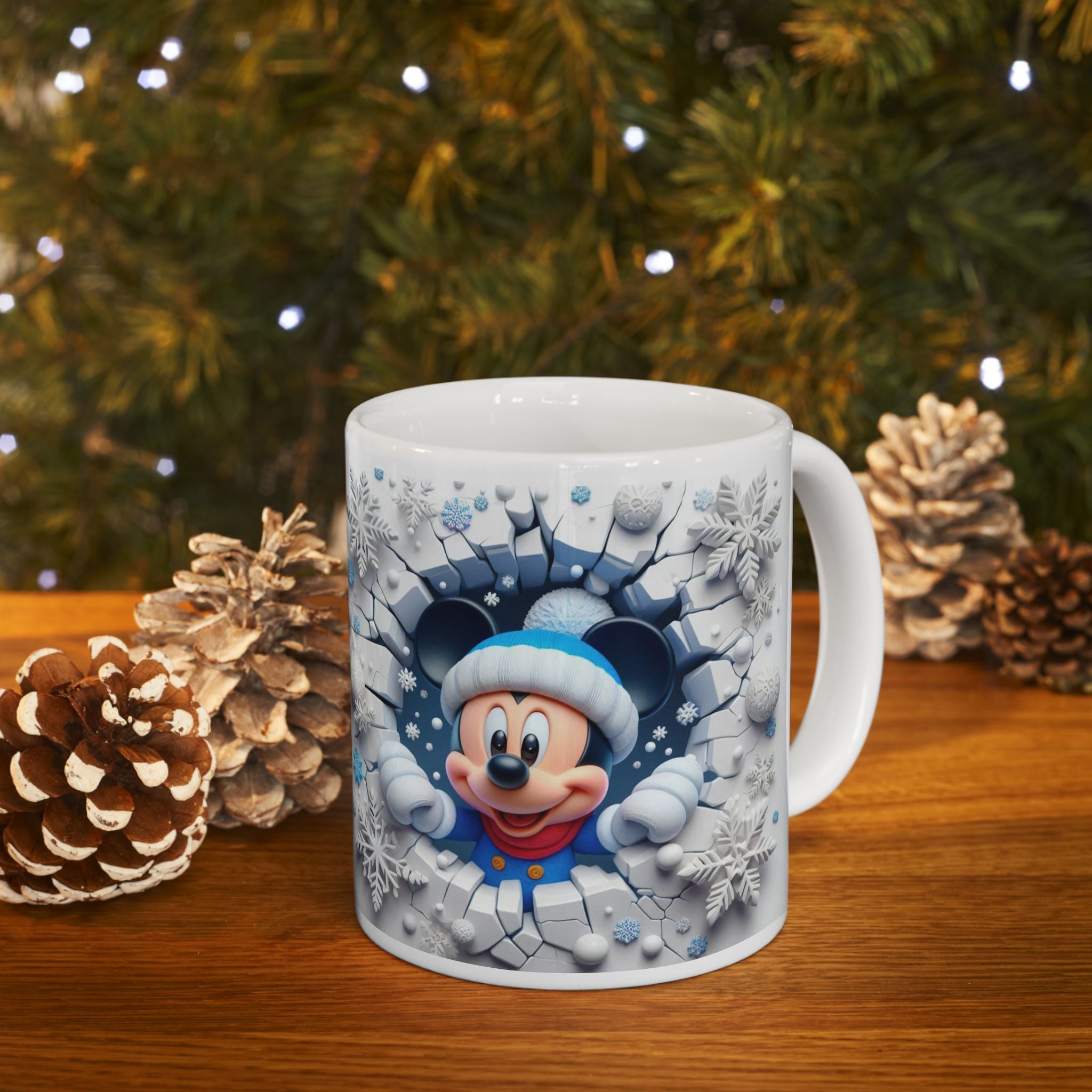 Snowflake Mouse Holiday Mug | Winter Mickee-Inspired Ceramic Mug