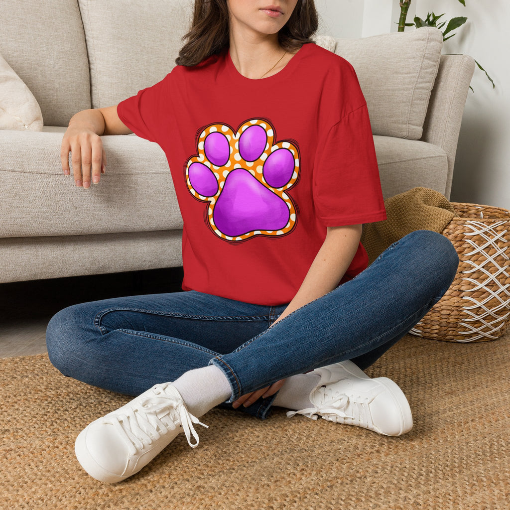 Pink Paw Print T-Shirt | Cute Animal Paw Graphic Tee