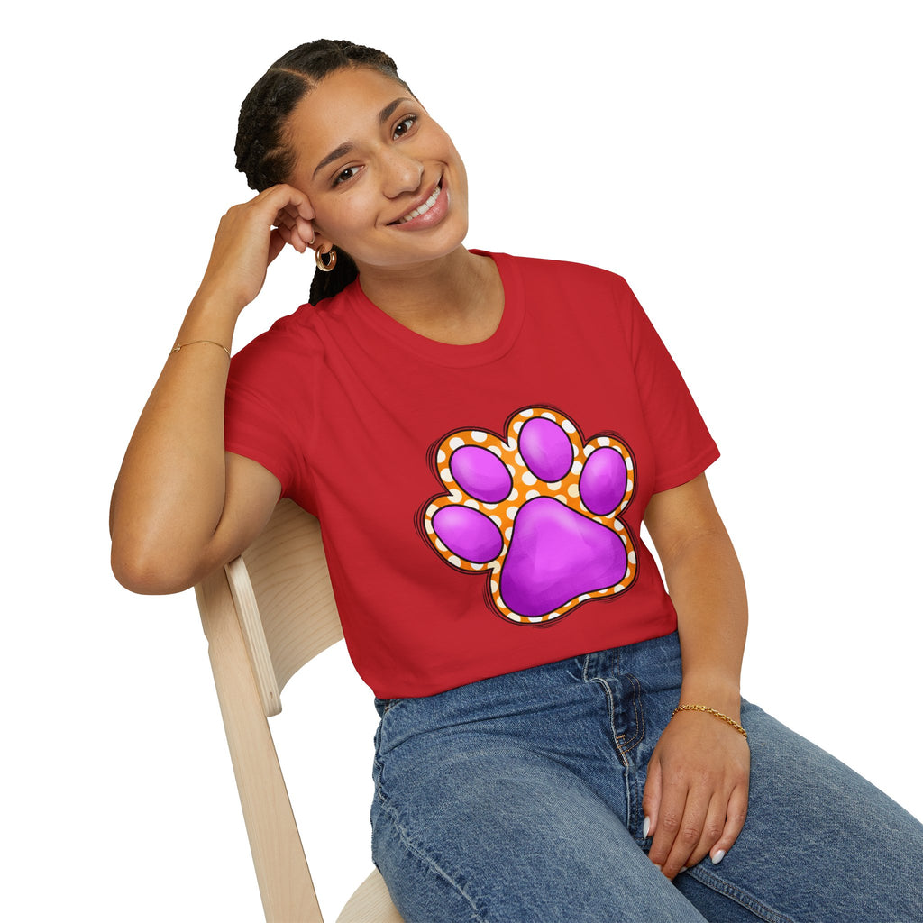 Pink Paw Print T-Shirt | Cute Animal Paw Graphic Tee