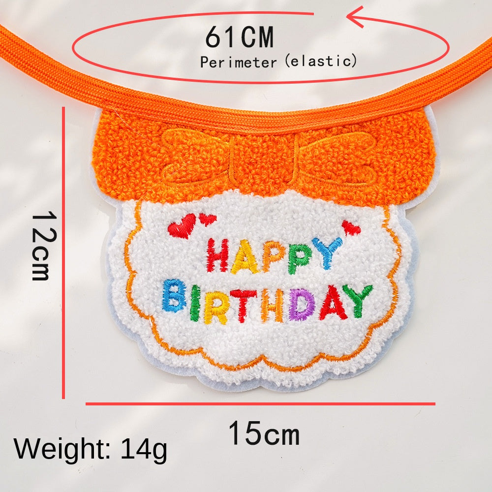 Pet birthday drool scarf cat bib scarf dog cat hat