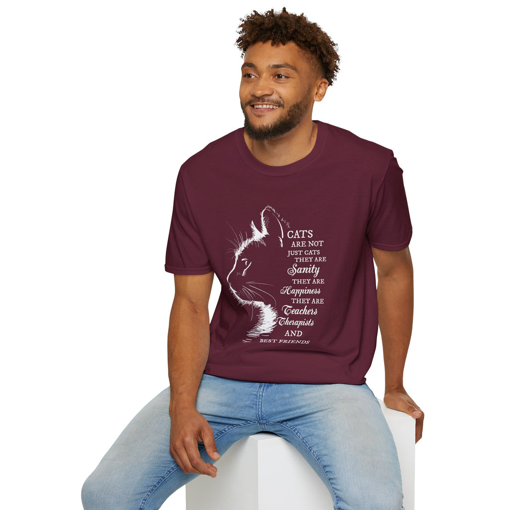 Cat Silhouette Quote T-Shirt | Cat Lovers Tee, Feline Friendship Design