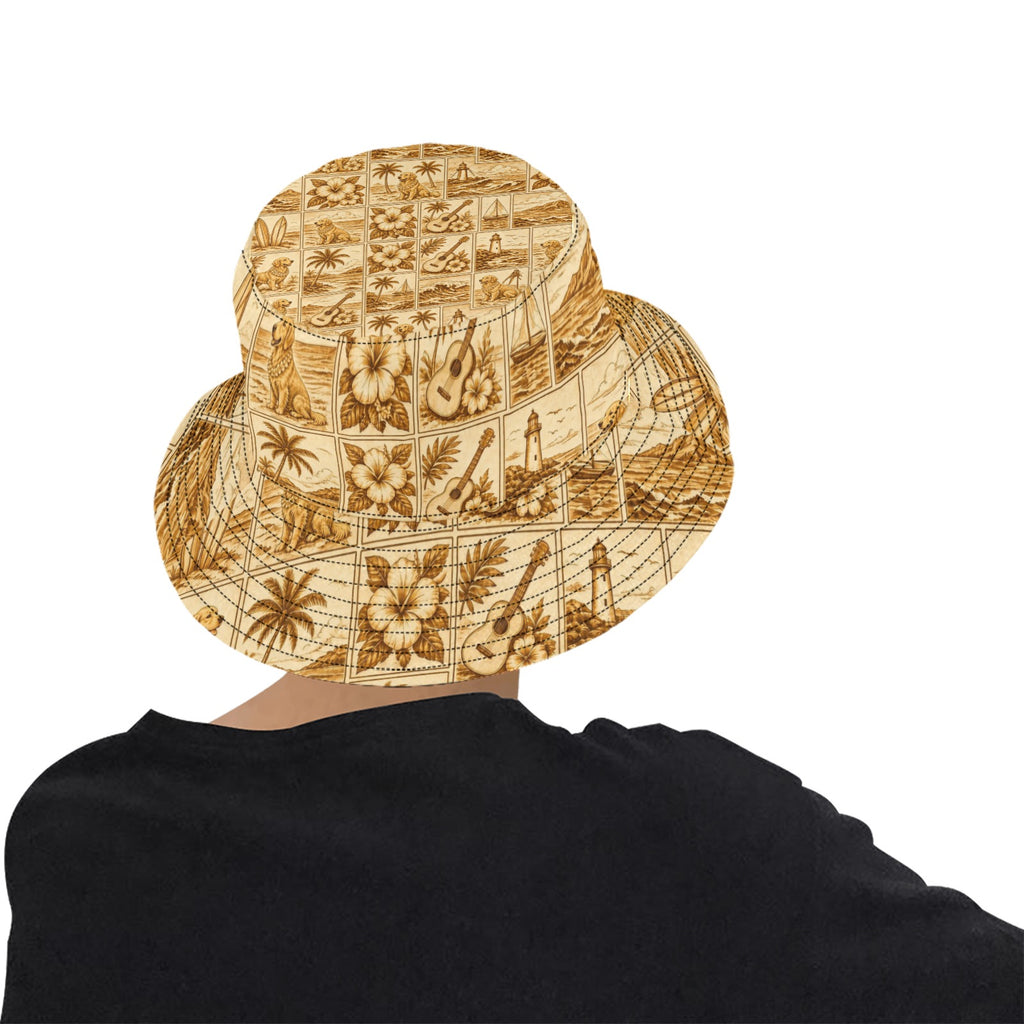 Golden Retriever Doggie Surf Style Summer Bucket Hat