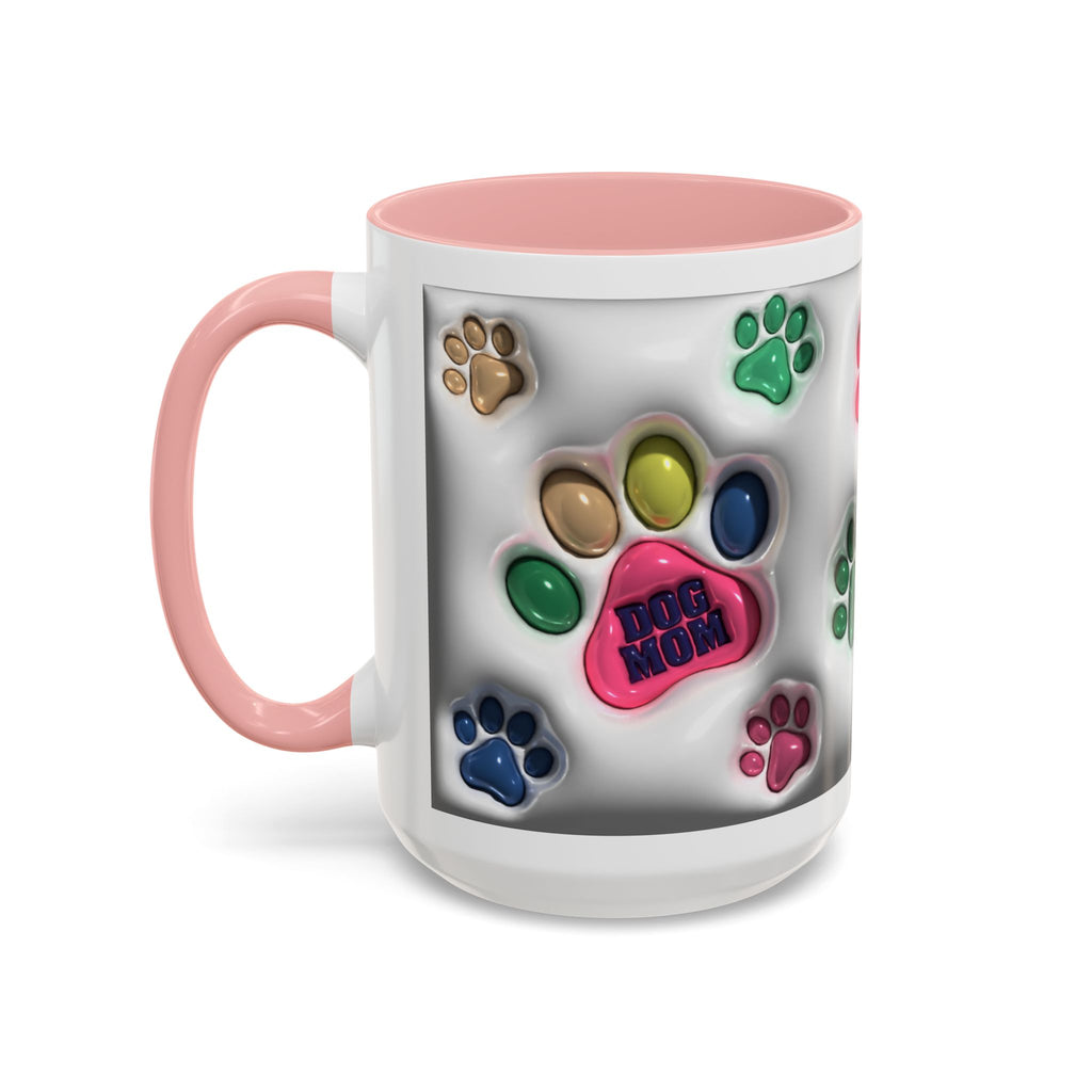 Colorful Paw Print Dog Mom Mug | Accent Coffee Mug