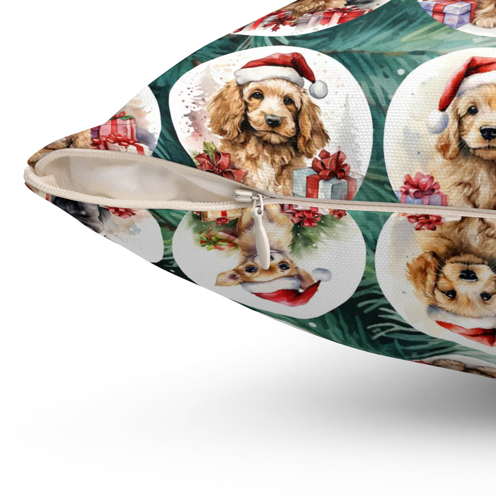 Christmas Puppy Ornaments pillow | Square Pillow, Holiday Dogs Pattern