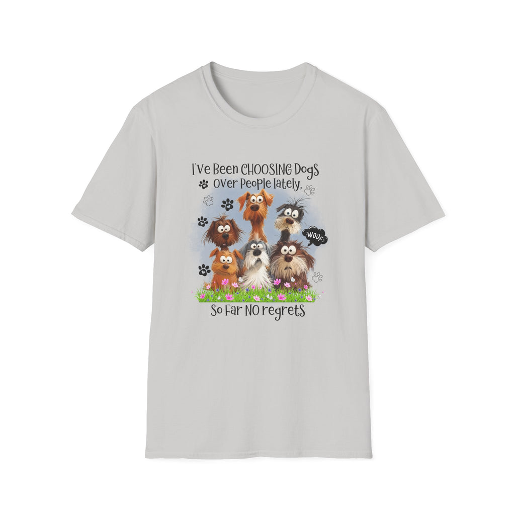 Choosing Dogs Over People T-Shirt | Cute Cartoon Dogs, Paw Print Design