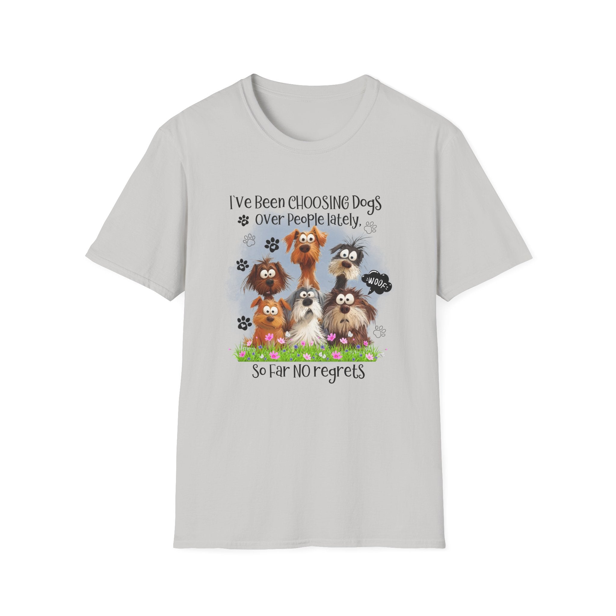 Choosing Dogs Over People T-Shirt | Cute Cartoon Dogs, Paw Print Design