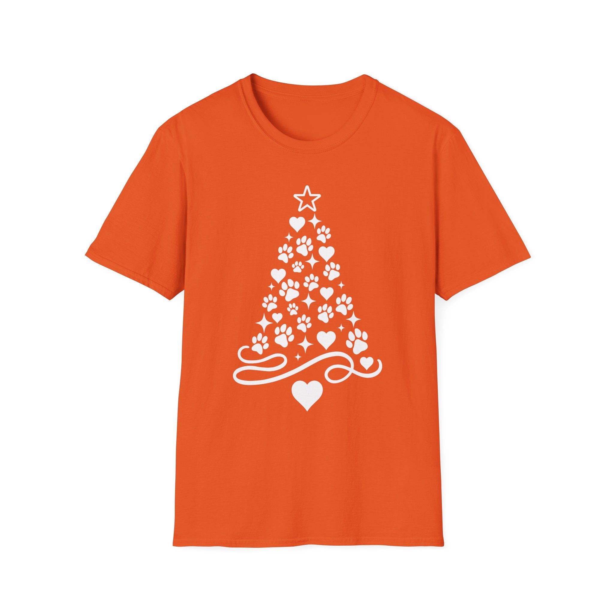 Paw Paw Print Christmas Tree T-Shirt | Dog Lover Holiday Tee