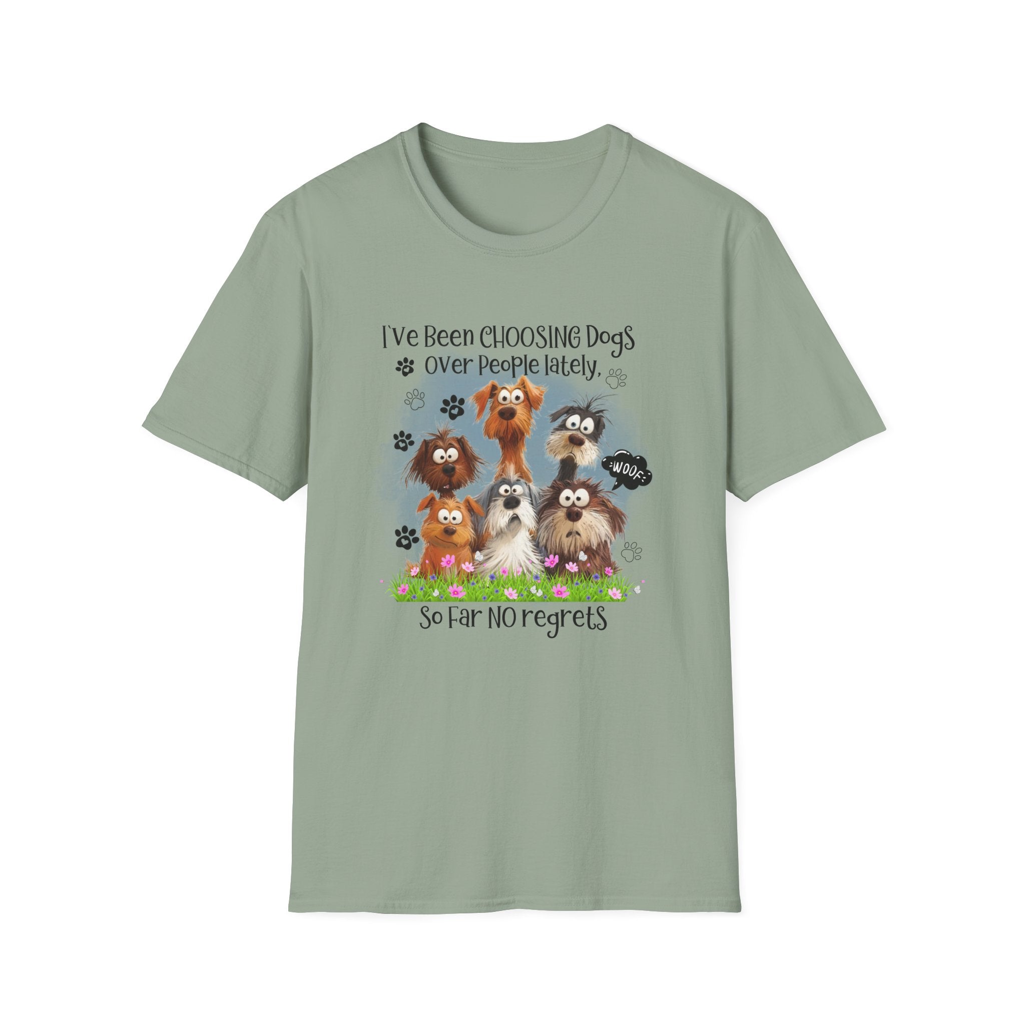 Choosing Dogs Over People T-Shirt | Cute Cartoon Dogs, Paw Print Design