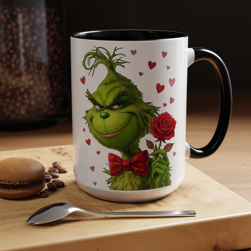 Grinch Holding Rose Mug | Accent Coffee Mug