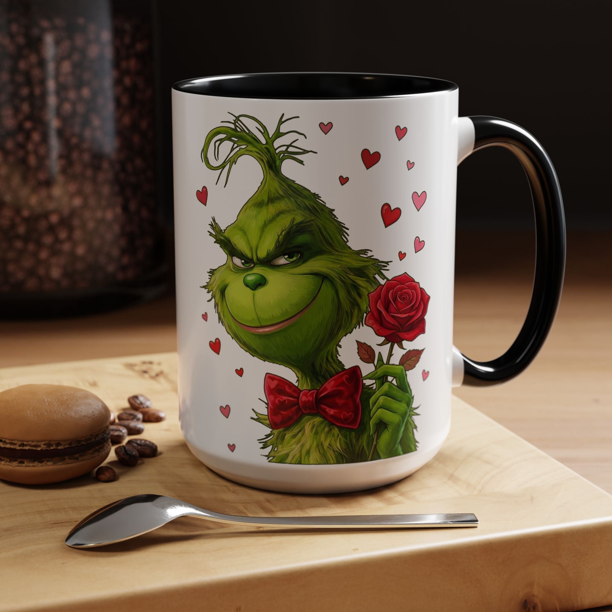Grinch Holding Rose Mug | Accent Coffee Mug