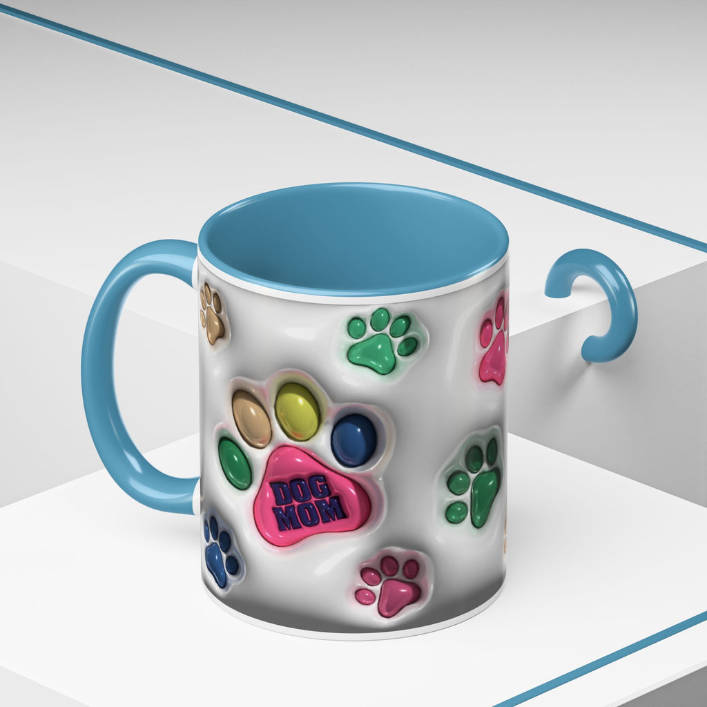 Colorful Paw Print Dog Mom Mug | Accent Coffee Mug