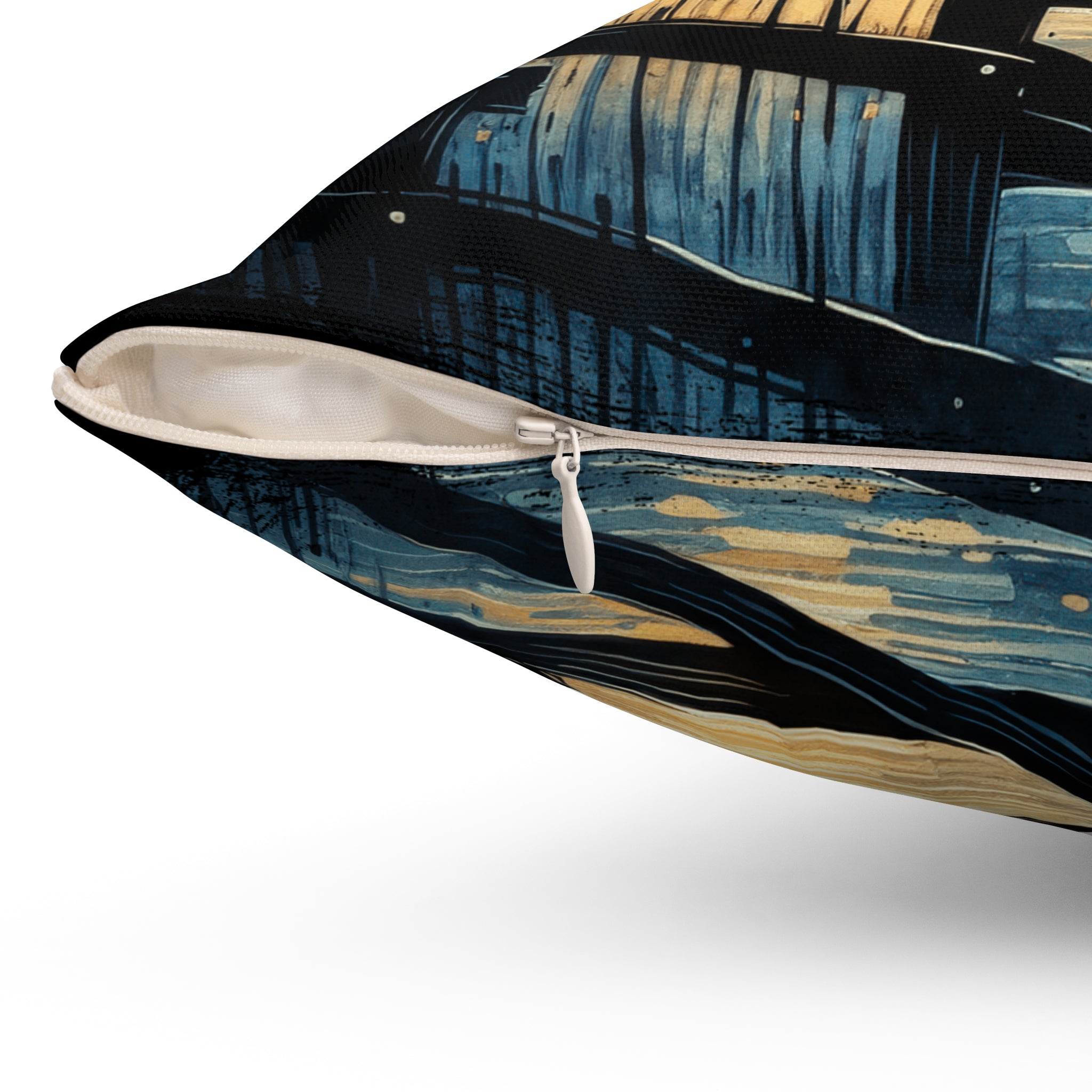 Starry Night Cat pillow | Square Decorative Pillow, Van Gogh Style Night Sky