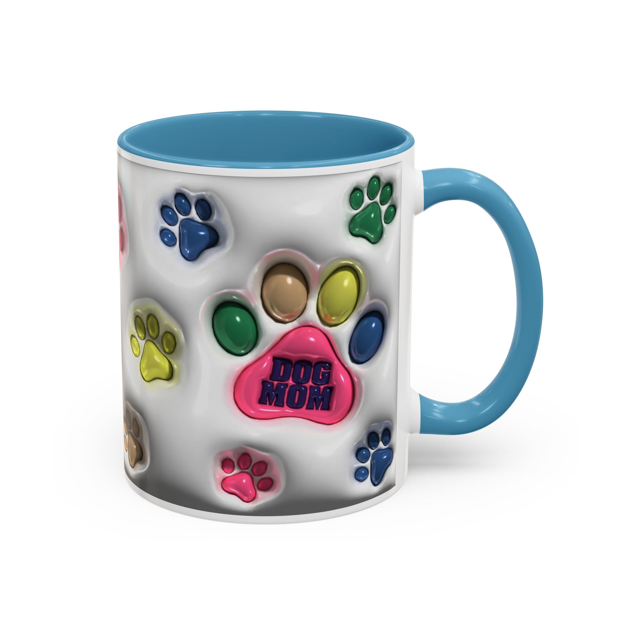 Colorful Paw Print Dog Mom Mug | Accent Coffee Mug