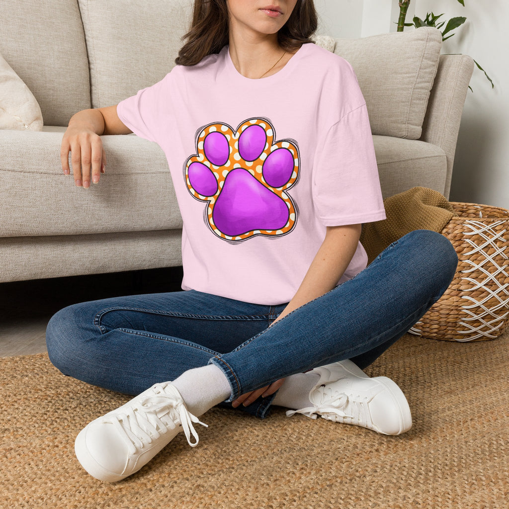 Pink Paw Print T-Shirt | Cute Animal Paw Graphic Tee