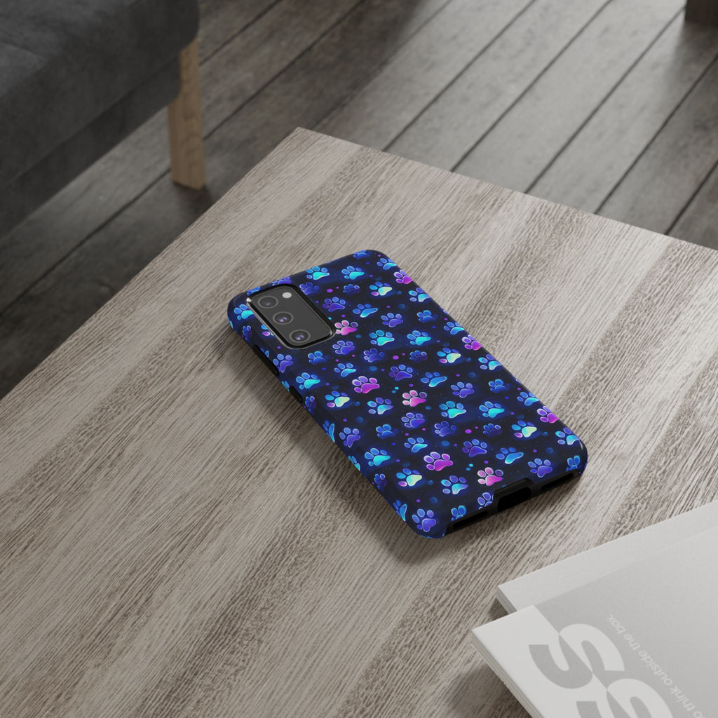 Neon Paw Print Phone Case | Tough Case