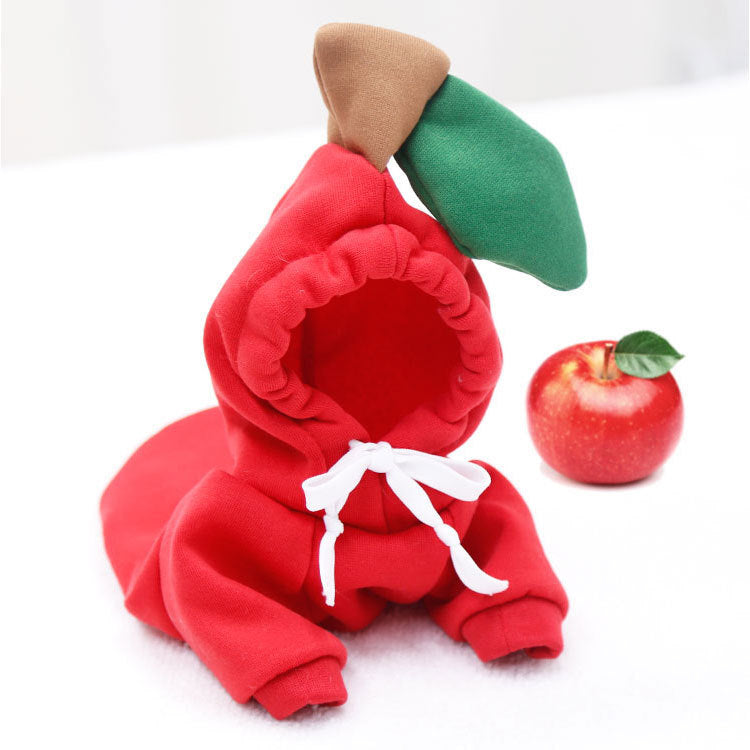 Small And Medium-Sized Dogs Fruit Sweatshirt Dogs And Cats Fall And Winter Sweatshirt Fleece Clothing Supplies Pet Teddy Pitcher