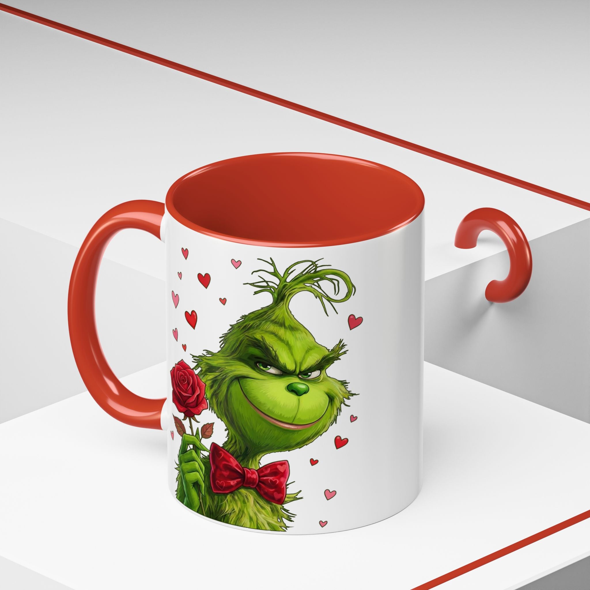 Grinch Holding Rose Mug | Accent Coffee Mug