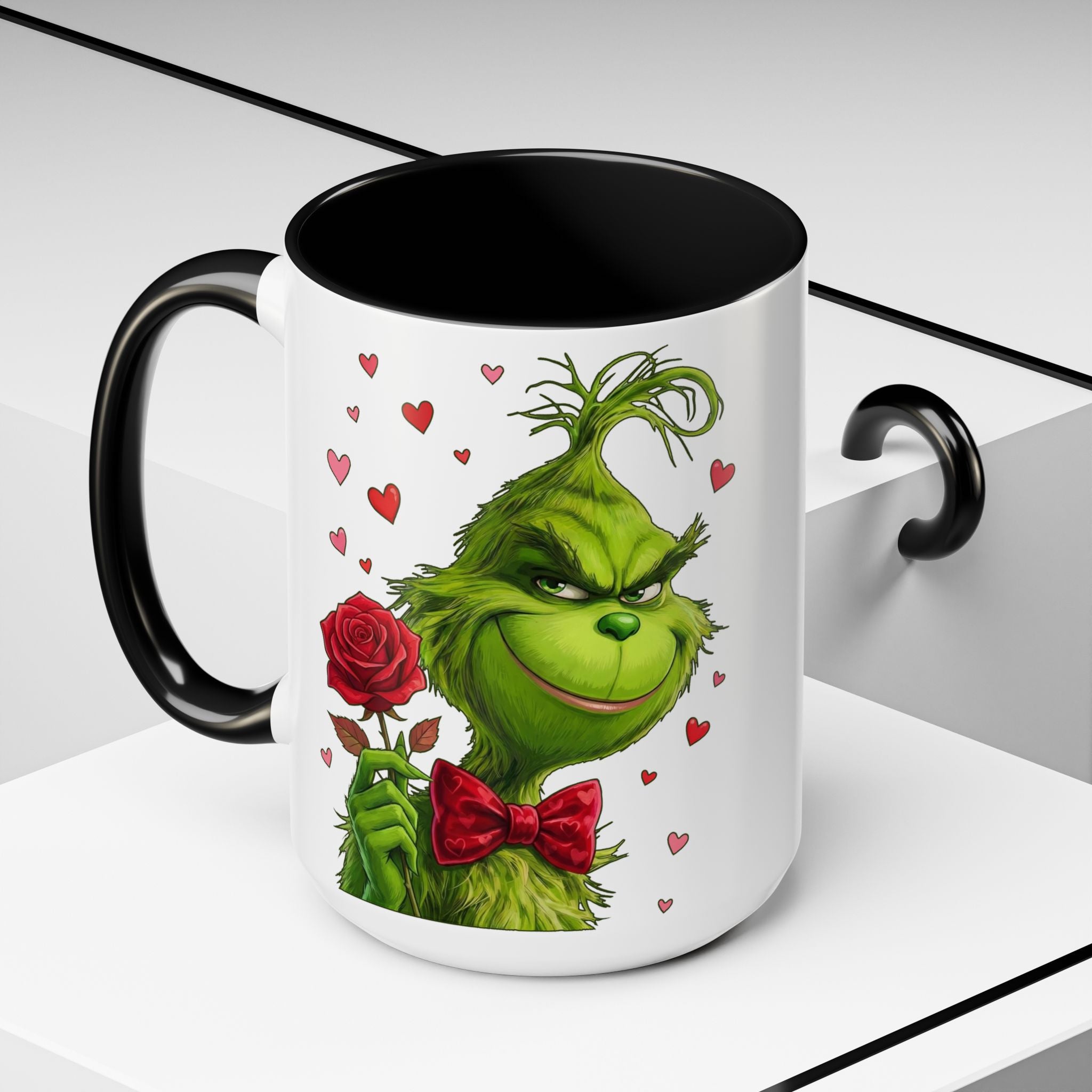 Grinch Holding Rose Mug | Accent Coffee Mug