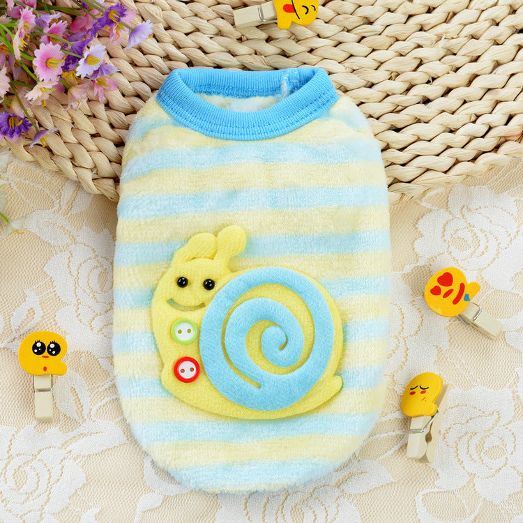 Flannel Milk Dog Clothes Small Dog Puppy Cat Dog Autumn And Winter Clothing Pet Rabbit Teacup Dog Warm Vest