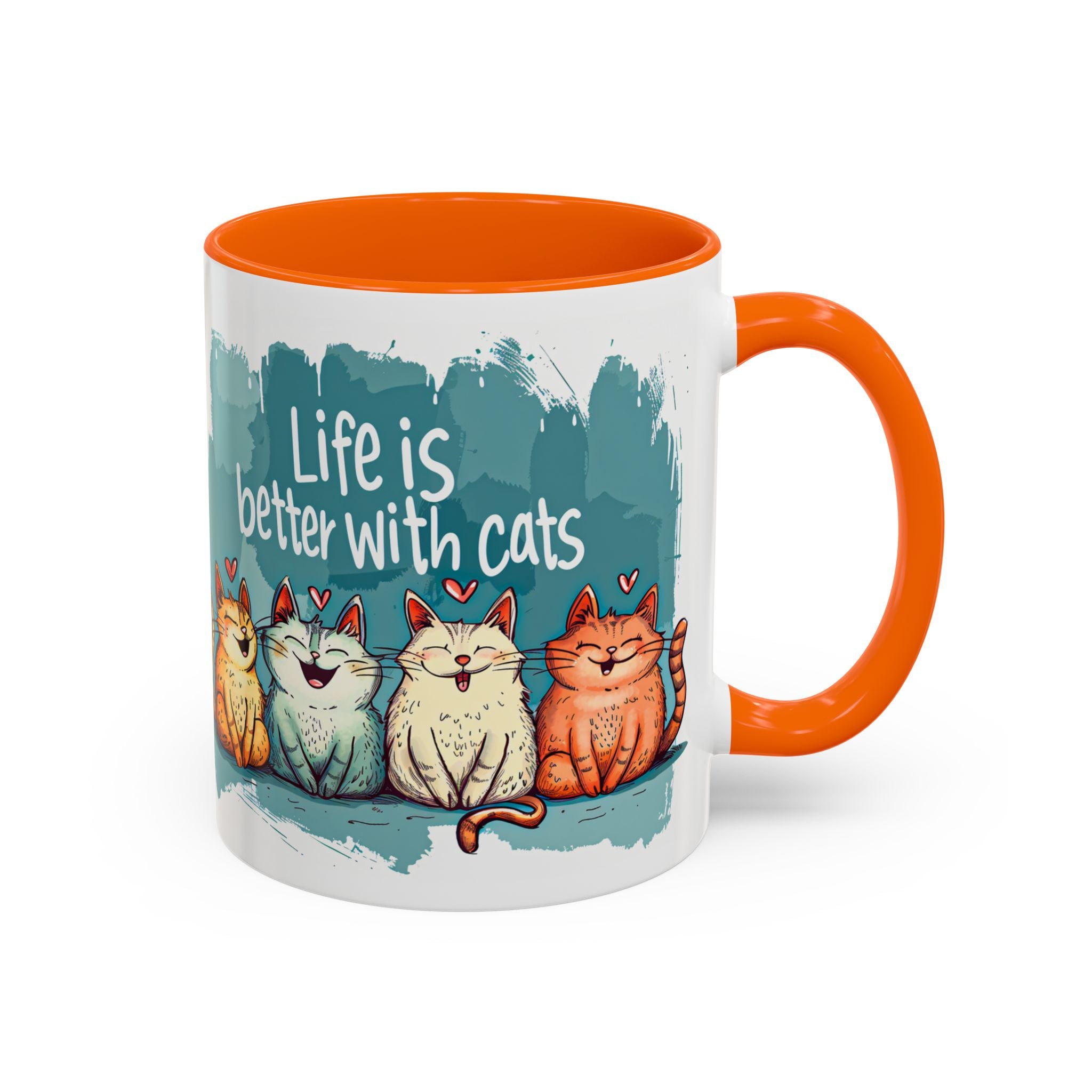 Life Is Better With Cats Coffee Mug | Accent Two-Tone Mug
