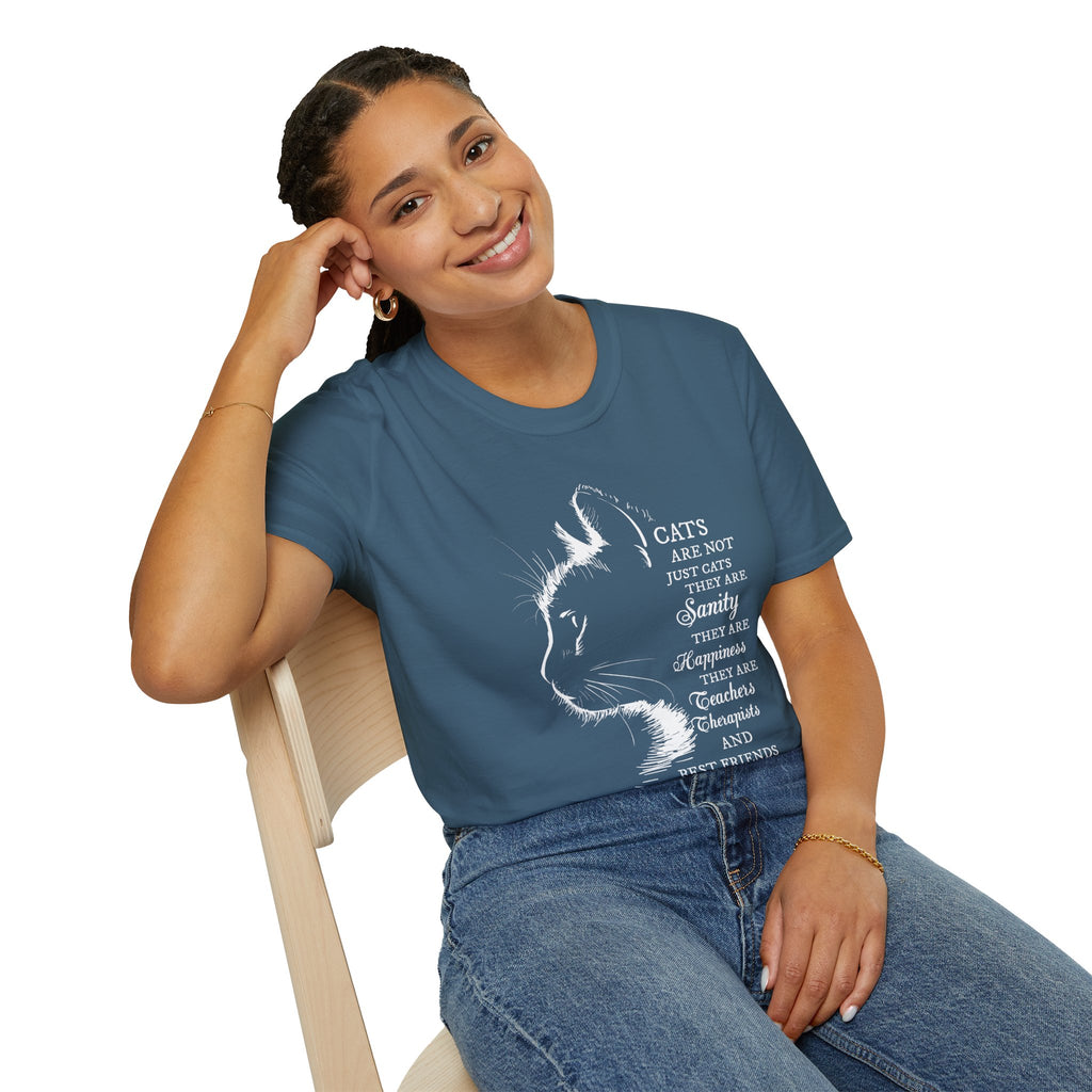 Cat Silhouette Quote T-Shirt | Cat Lovers Tee, Feline Friendship Design