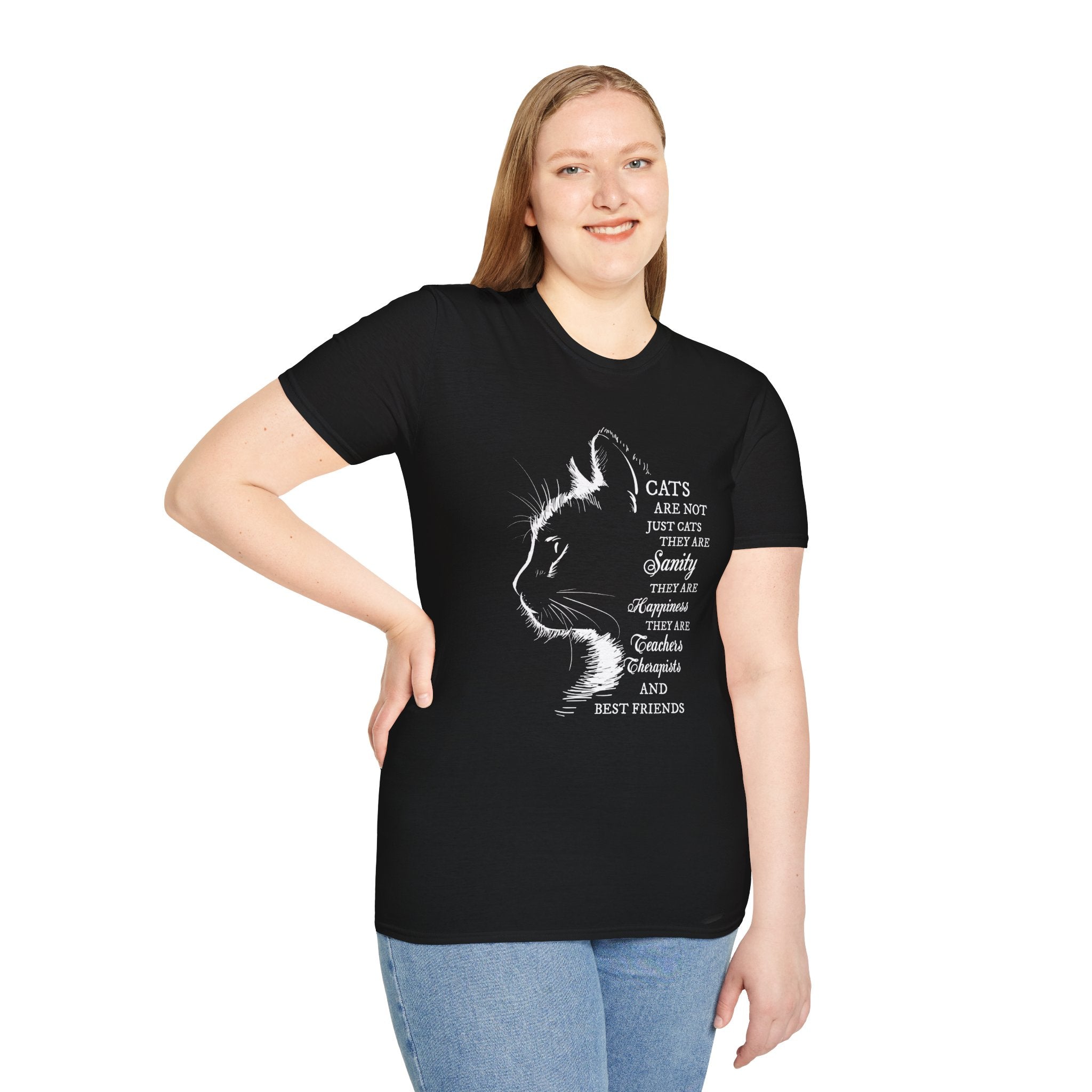 Cat Silhouette Quote T-Shirt | Cat Lovers Tee, Feline Friendship Design
