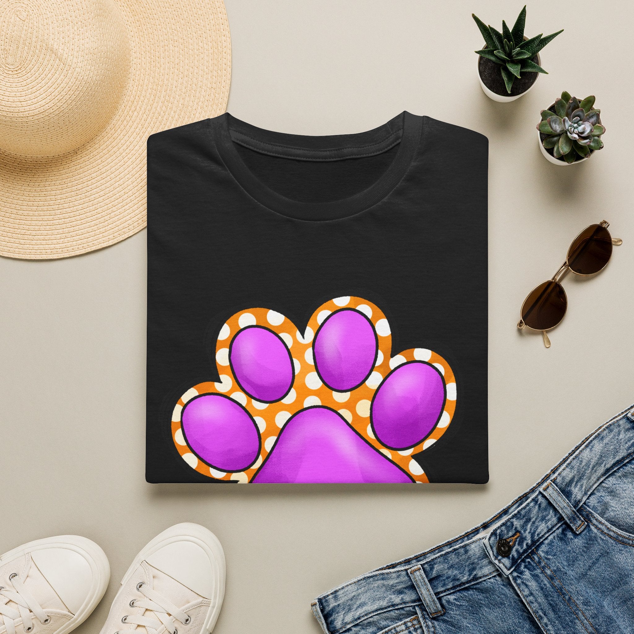 Pink Paw Print T-Shirt | Cute Animal Paw Graphic Tee