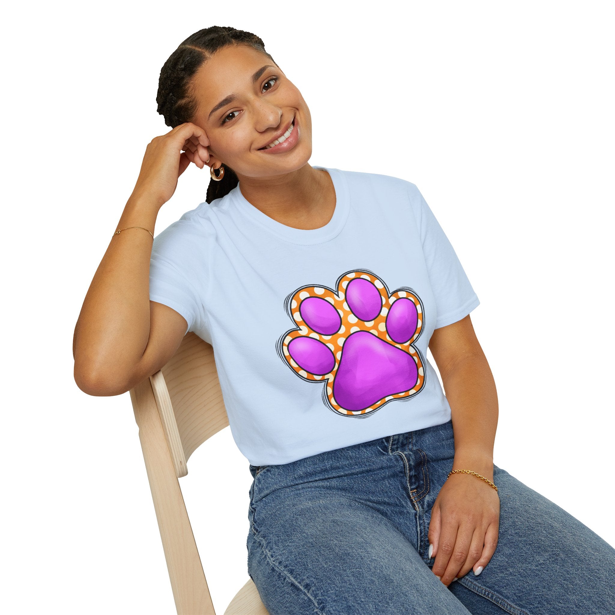 Pink Paw Print T-Shirt | Cute Animal Paw Graphic Tee