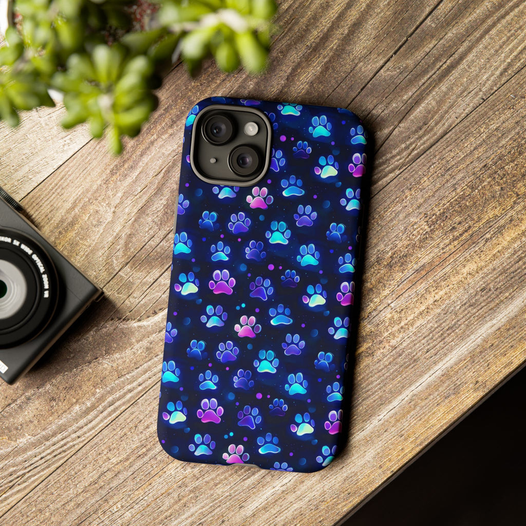 Neon Paw Print Phone Case | Tough Case
