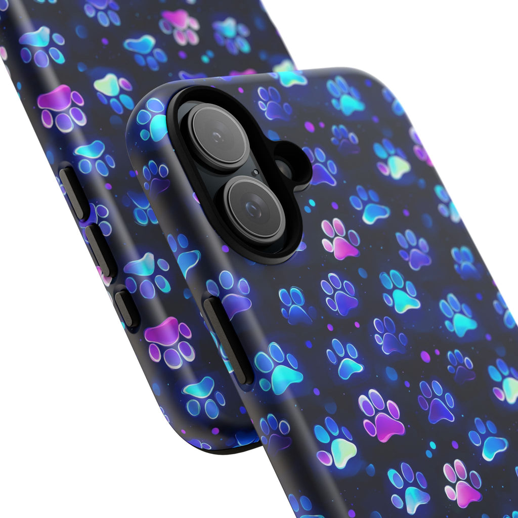 Neon Paw Print Phone Case | Tough Case