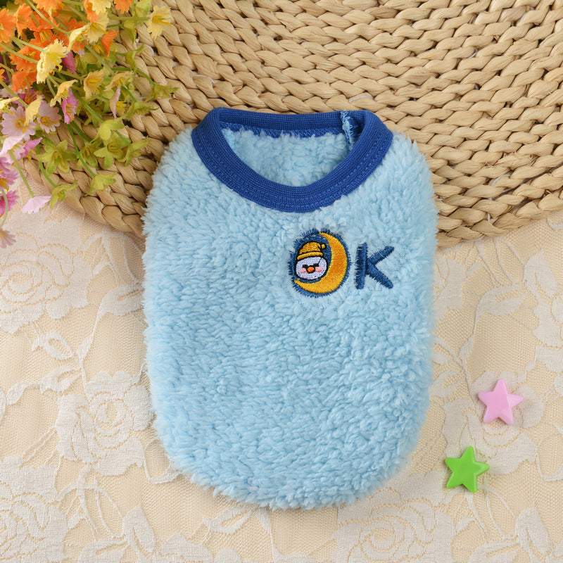 Flannel Milk Dog Clothes Small Dog Puppy Cat Dog Autumn And Winter Clothing Pet Rabbit Teacup Dog Warm Vest